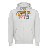 Dove Grey retro vintage 1975 women's Zipper Hoodie - artisFamous