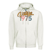 Oatmeal Heather retro vintage 1975 women's Zipper Hoodie - artisFamous