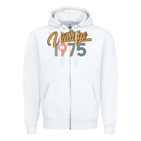 White retro vintage 1975 women's Zipper Hoodie - artisFamous