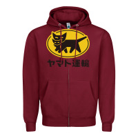 Burgundy yamato transfer transport Zipper Hoodie - artisFamous