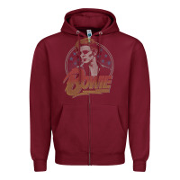 Burgundy bowie   diamond dogs t shirt Zipper Hoodie - artisFamous
