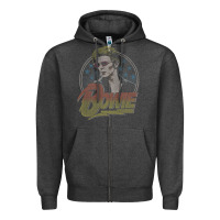 Charcoal Heather bowie   diamond dogs t shirt Zipper Hoodie - artisFamous