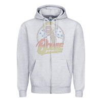 Heather Grey bowie   diamond dogs t shirt Zipper Hoodie - artisFamous