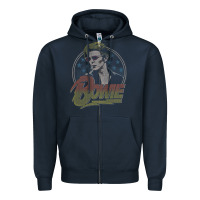 Navy bowie   diamond dogs t shirt Zipper Hoodie - artisFamous