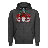 Charcoal Heather merry Christmas Gnomes Rainbow Zipper Hoodie - JahusDesignShop