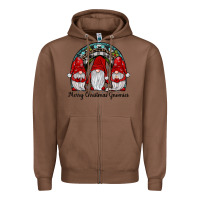 Chestnut merry Christmas Gnomes Rainbow Zipper Hoodie - JahusDesignShop