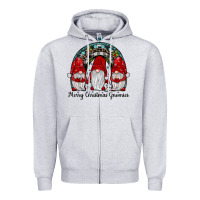 Heather Grey merry Christmas Gnomes Rainbow Zipper Hoodie - JahusDesignShop