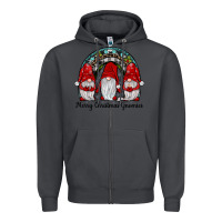 Smoke merry Christmas Gnomes Rainbow Zipper Hoodie - JahusDesignShop