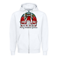 White merry Christmas Gnomes Rainbow Zipper Hoodie - JahusDesignShop