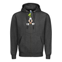 Charcoal Heather goofy pocket goofy pocket t shirt Zipper Hoodie - artisFamous