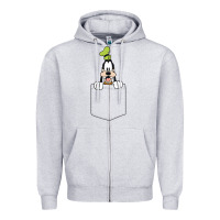 Heather Grey goofy pocket goofy pocket t shirt Zipper Hoodie - artisFamous