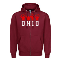 Burgundy vintage state of ohio home pride Zipper Hoodie - artisFamous