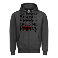 Charcoal Heather womens my favorite baseball player calls me mom Zipper Hoodie - artisFamous
