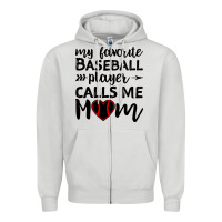Dove Grey womens my favorite baseball player calls me mom Zipper Hoodie - artisFamous