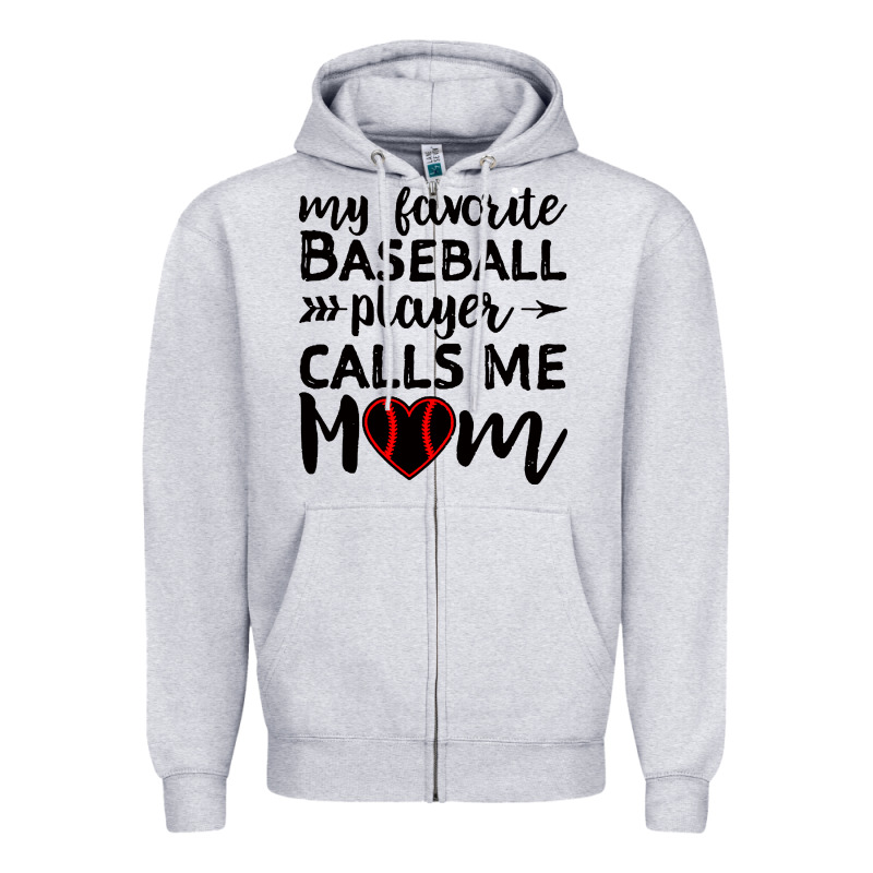 Womens My Favorite Baseball Player Calls Me Mom Zipper Hoodie by artisFamous | Teevron