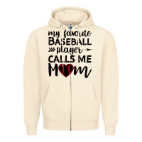 Sandshell womens my favorite baseball player calls me mom Zipper Hoodie - artisFamous