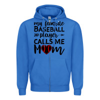 True Royal womens my favorite baseball player calls me mom Zipper Hoodie - artisFamous