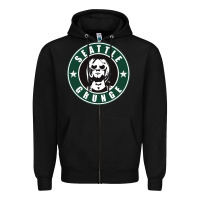 Black seattle grunge Zipper Hoodie - artisFamous