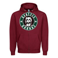 Burgundy seattle grunge Zipper Hoodie - artisFamous