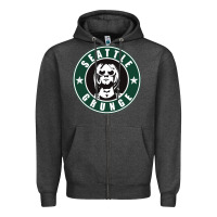 Charcoal Heather seattle grunge Zipper Hoodie - artisFamous