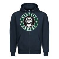 Navy seattle grunge Zipper Hoodie - artisFamous