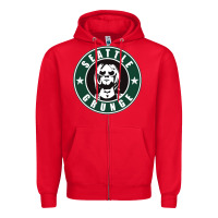 Red seattle grunge Zipper Hoodie - artisFamous