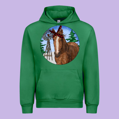 Horse Christmas Urban Hoodie Designed By Ranaportraitstore