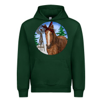 Forest Green Horse Christmas Urban Hoodie - RanaPortraitStore