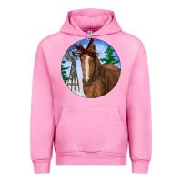 Fuchsia Pink Horse Christmas Urban Hoodie - RanaPortraitStore