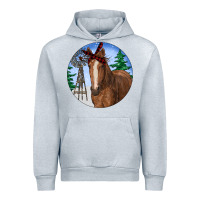 Heather Grey Horse Christmas Urban Hoodie - RanaPortraitStore