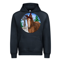 Navy Horse Christmas Urban Hoodie - RanaPortraitStore