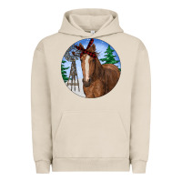 Pigment French Oak Horse Christmas Urban Hoodie - RanaPortraitStore