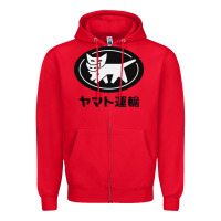 Red yamato transfer transport Zipper Hoodie - artisFamous