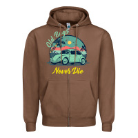 Chestnut Vintage Funny Beetle Bug Distressed Classic Cars Old Bugs Never Die Zipper Hoodie - artisFamous