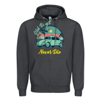Smoke Vintage Funny Beetle Bug Distressed Classic Cars Old Bugs Never Die Zipper Hoodie - artisFamous