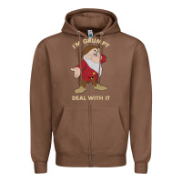Chestnut snow white i'm grumpy deal with it portrait t shirt Zipper Hoodie - artisFamous