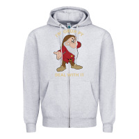 Heather Grey snow white i'm grumpy deal with it portrait t shirt Zipper Hoodie - artisFamous