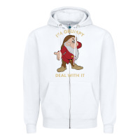 White snow white i'm grumpy deal with it portrait t shirt Zipper Hoodie - artisFamous