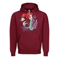 Burgundy the little mermaid ari  and flounder sea t shirt Zipper Hoodie - artisFamous