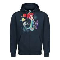 Navy the little mermaid ari  and flounder sea t shirt Zipper Hoodie - artisFamous