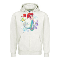 Oatmeal Heather the little mermaid ari  and flounder sea t shirt Zipper Hoodie - artisFamous