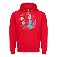 Red the little mermaid ari  and flounder sea t shirt Zipper Hoodie - artisFamous