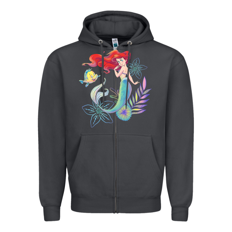 The Little Mermaid Ari  And Flounder Sea T Shirt Zipper Hoodie by artisFamous | Teevron