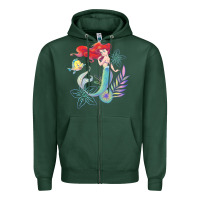 Sports Green the little mermaid ari  and flounder sea t shirt Zipper Hoodie - artisFamous