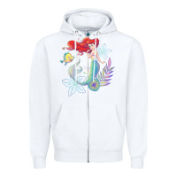 White the little mermaid ari  and flounder sea t shirt Zipper Hoodie - artisFamous