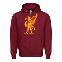 Burgundy liverpool bird license plate Zipper Hoodie - artisFamous