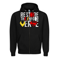 Black restore the snyderverse Zipper Hoodie - artisFamous