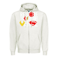 Oatmeal Heather restore the snyderverse Zipper Hoodie - artisFamous