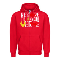 Red restore the snyderverse Zipper Hoodie - artisFamous