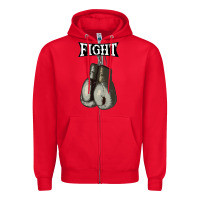 Red boxing vintage fight gloves Zipper Hoodie - artisFamous